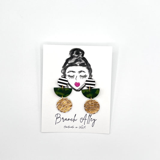 Camo Party Earrings by Branch Alley