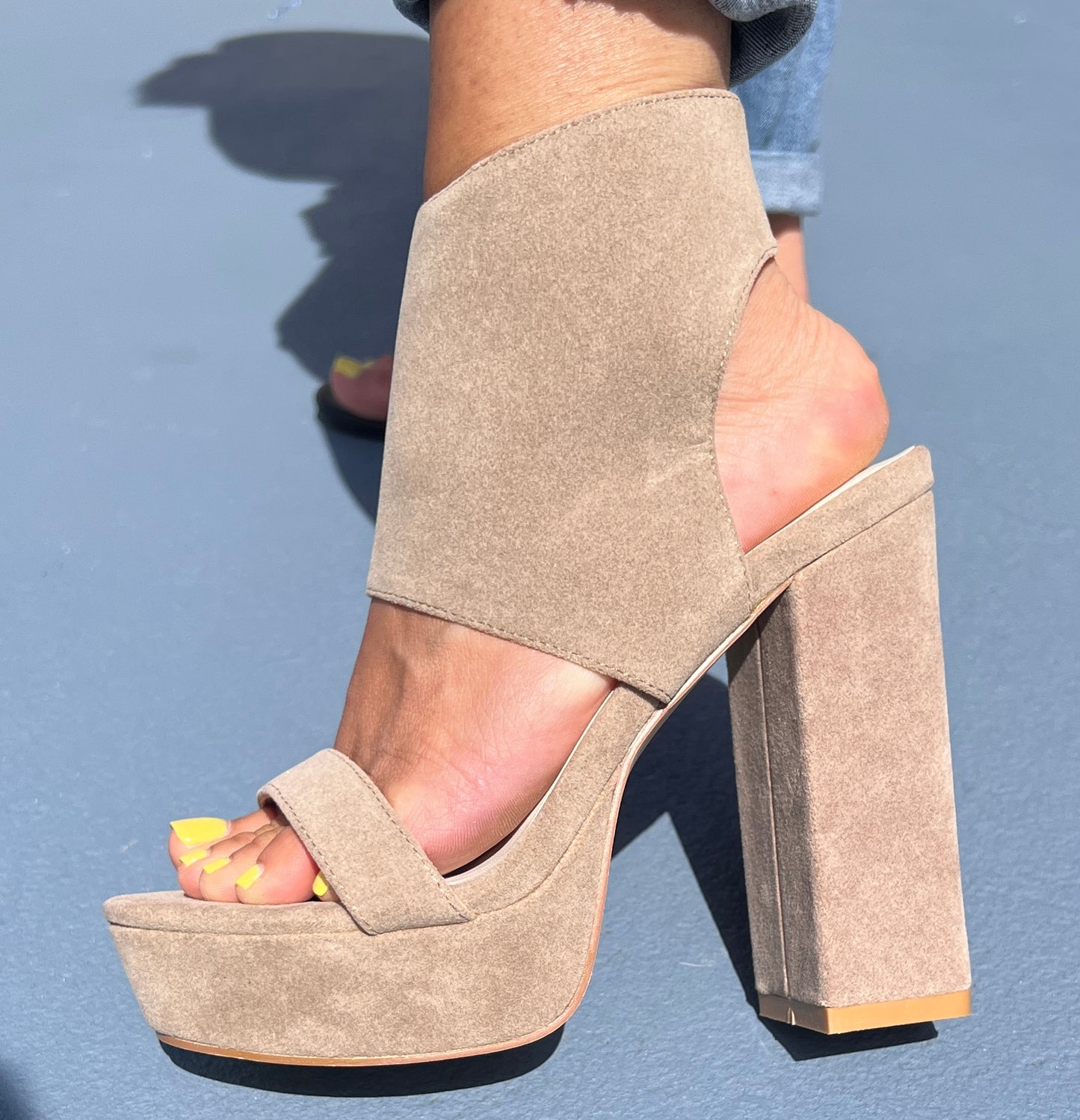 Katherine Suede Ankle Wrap Heels